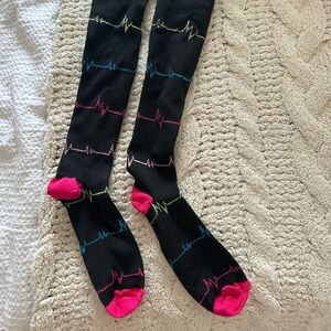 Vital Sign Patterned Compression Socks